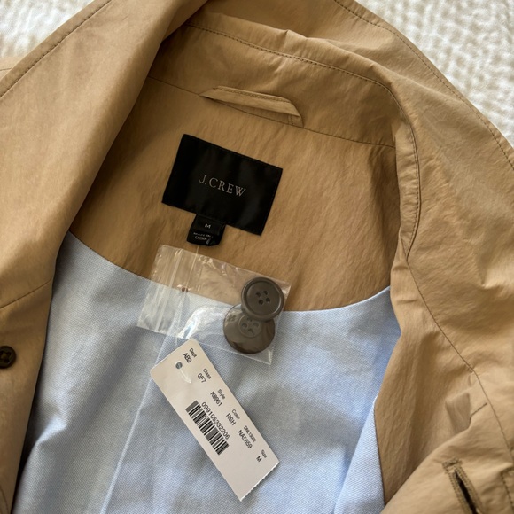 J. Crew Khaki Nylon Cotton Lightweight Raincoat Jacket - Picture 6 of 9